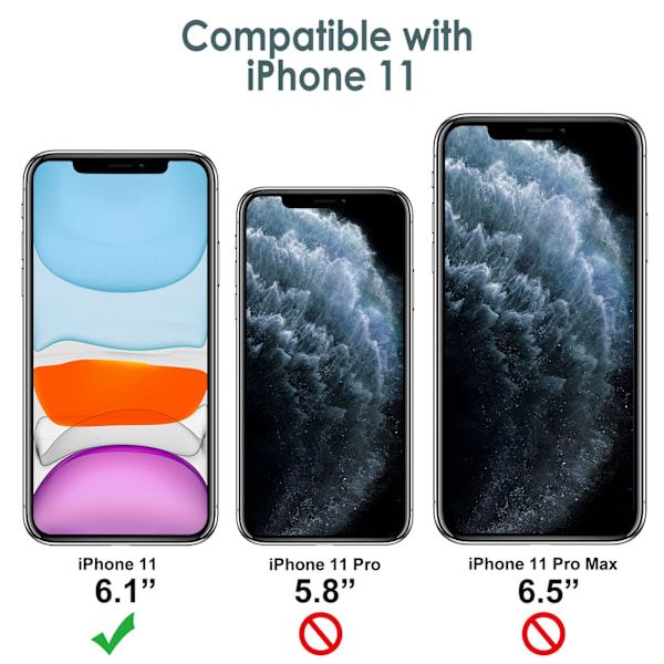 Silikonskal för iPhone 11 6,1 tum, Silkeslen Full-Body Skyddande Skal, Stötsäkert skal med Mikrofiberfoder (Svart)