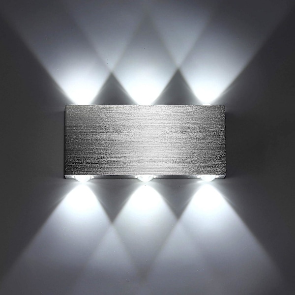 LED Vægskinne, 6W Indendørs Vægslampe, Moderne Kvadratisk Op/Ned Aluminium Belysning, Dekorationslys til Soveværelse