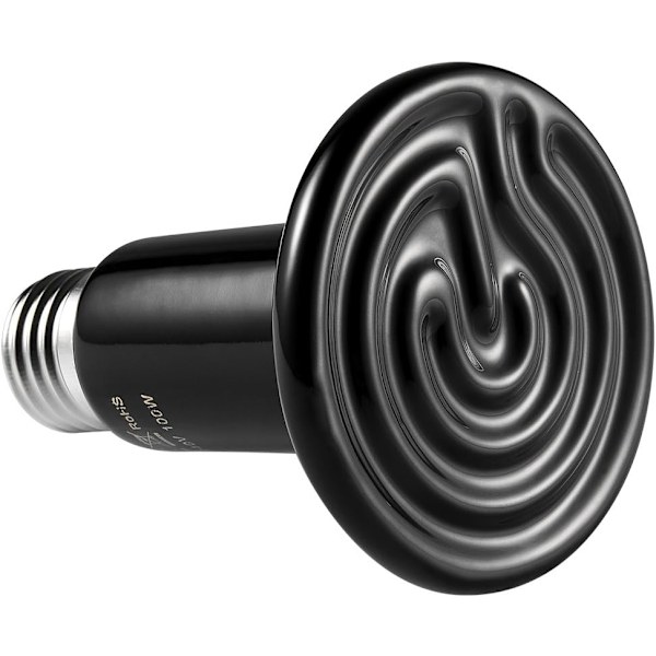 Terrarium Reptil Varmepære, Keramisk Varmeemitter 100w, E27 Infrarød Keramisk Reptil Varmepære for Reptiler/Øgler/Skilpadder/Kyllinger