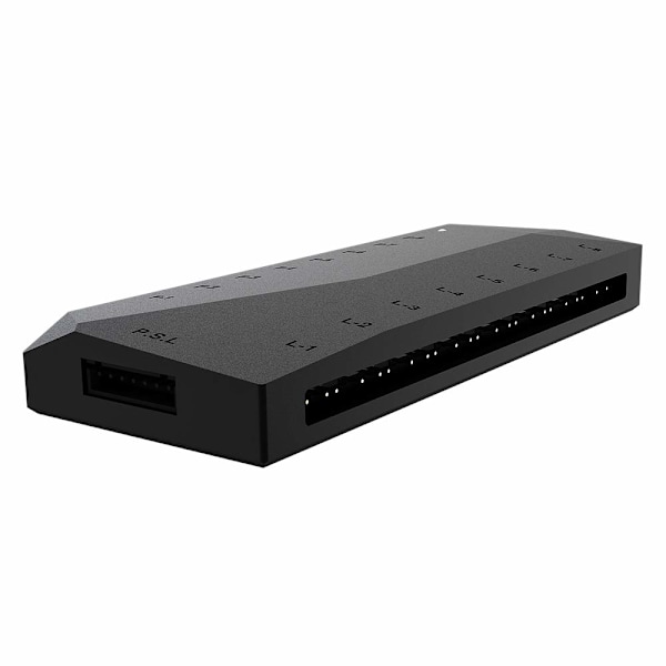 HA-02 Fläkt Hubb för Dator Interna Fläktar, 8 PWM Portar + 8 ARGB Portar, ARGB Moderkort Synkronisering, PWM Funktionell Fläktadapter