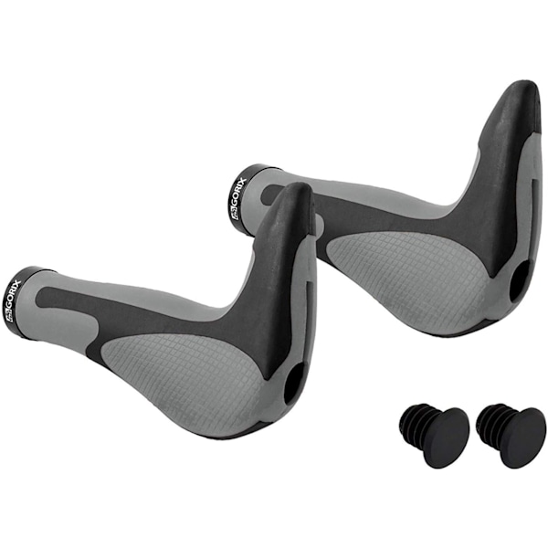 Ergo Cykelhandtag Bar End Lock On Styre Mountainbike MTB Grey