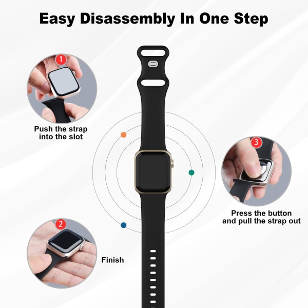 4-pakke sportsstropper kompatibel med Apple Watch-stropper 42/44/45/49 mm, silikonerstatningsklokkeremmer for iWatch Ultra/Ultra 2, Series9 8 7 6 5 4 3 2 1SE 42/44/45/49mm