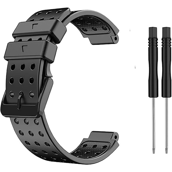 Svart armband till Garmin Approach S20/ S5/ S6, mjukt silikonersättningsarmband, kompatibelt med Garmin Forerunner 220/230/ 235/620/ 630/ 735XT/ 235lite black