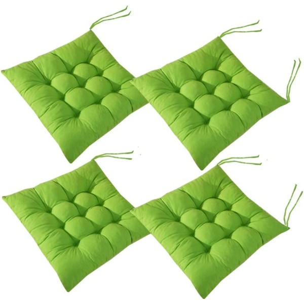 4 fyrkantiga stolsdynor 40x40 sittdynor Heminredning Quiltad mattkudde, idealisk för inomhus- och utomhusbruk (4 gröna)