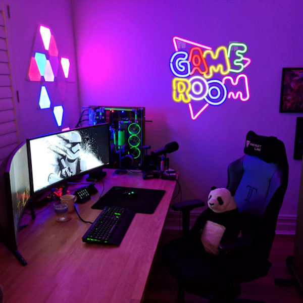 Neon Skyltar för Spelrum, LED Neonljus för Väggdekoration, USB-driven Neonskylt Akrylkonst Väggdekor, för Sovrum Spelrum Festdekor Pojkpresent