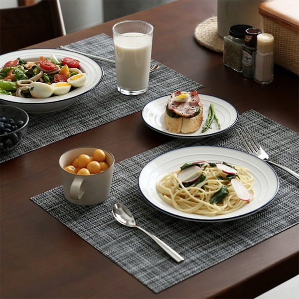 PVC-tabletti, liukumaton, lämmönkestävä, pestävä vinyyli, harmaa, 4 kpl White,Black