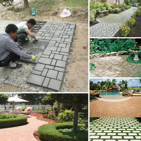 Mould, Form Asymmetrisk form Tegel Cement Betong för DIY Trädgårdsväg Pation Terrass (45x40x4cm)