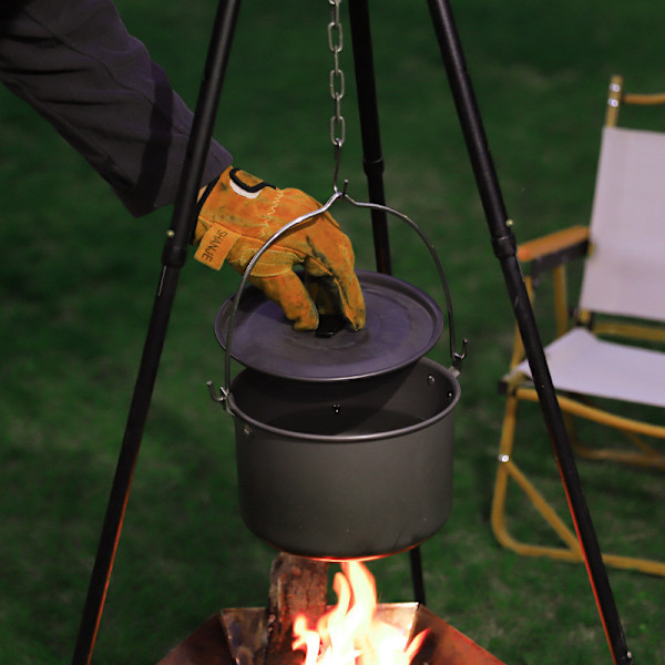 Hängande Gryta för Camping Aluminiumlegering Matlagningsgryta Eldstad Uppvärmningsspis