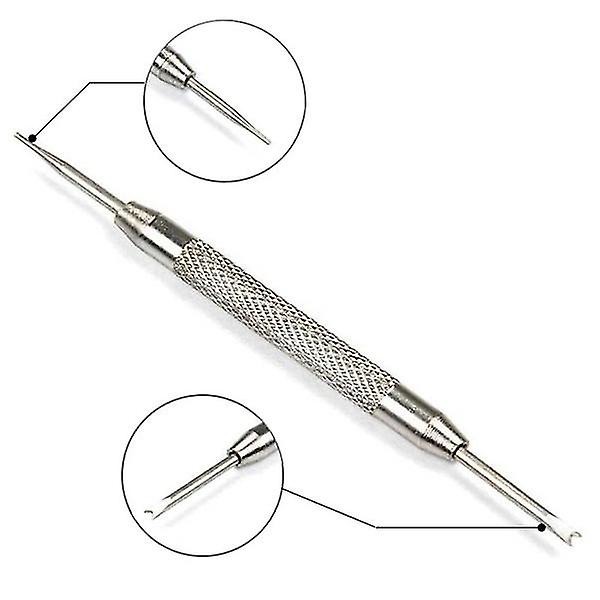Stift för byte och justering av klockarmband - Verktyg för klockreparation, verktyg för borttagning av klockarmband, skruvmejsel med dubbla huvuden, justerare Silver