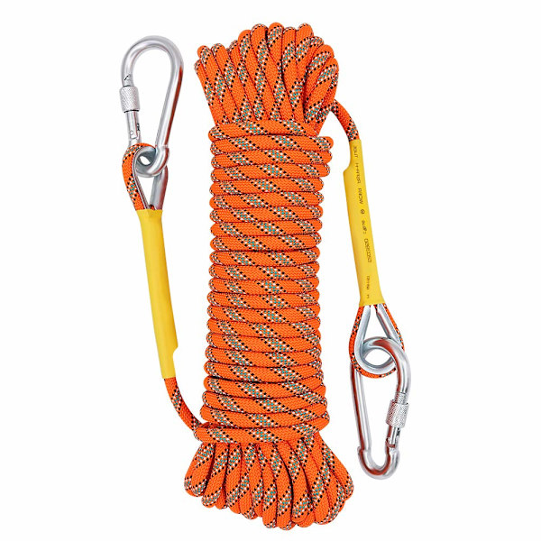 Multifunktionell 8mm 20m Utomhusrep, Nödrep för Hemmet, Säkerhetsrep för Magnetfiske, Vandring, Grottsökning, Camping, Räddning, Orange 20m