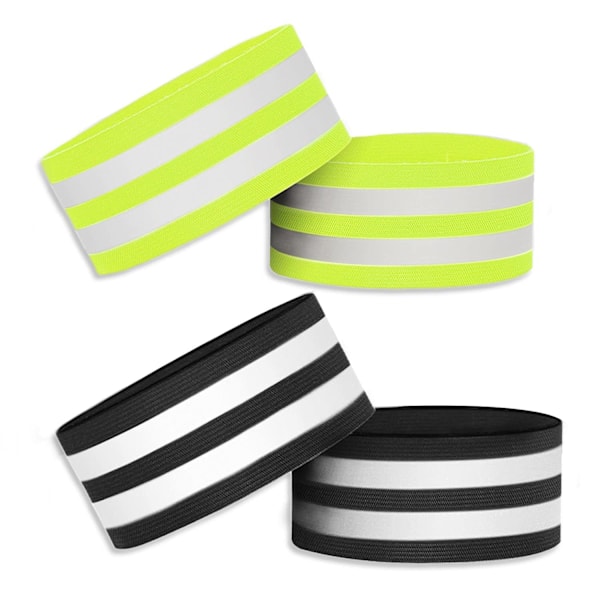 Reflekterende bælter, reflekterende armbånd, reflekterende armbind i to farver, udendørs egnet til ridning, løb, selvklæbende sikkerhedsseler.