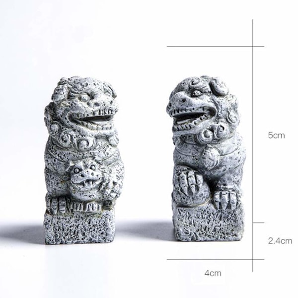 Akvariedekorasjoner til kjæledyr Fisketank Mini/Par Størrelse Ornamenter Tilbehør Fiskegjemmesteder Asiatisk Hage FengShui Beist Hund (Par/Mini Statue)