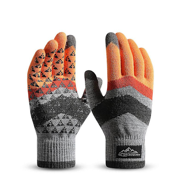 Varma Stickade Vantar, Vinterstickade Halksäkra Vantar, Varma Fleece Utomhus Kallsäkra Ullvantar, Unisex