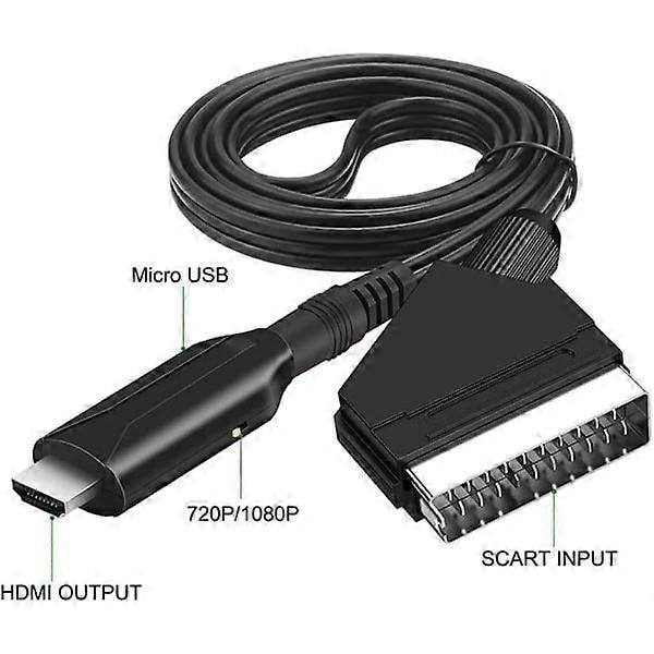 Scart til HDMI Konverter - 1080P, Alt-i-én Scart til HDMI Adapter