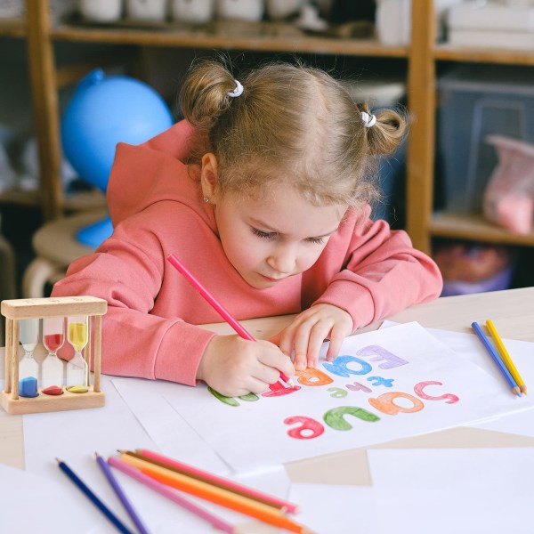 Tidsglas, 1+3+5 Minutter Mini Træ Tidsglas Ur Kreativ Sand Dekoration Små Pynt Gave til Spil Klasseværelse Hjem Kontor Dekoration