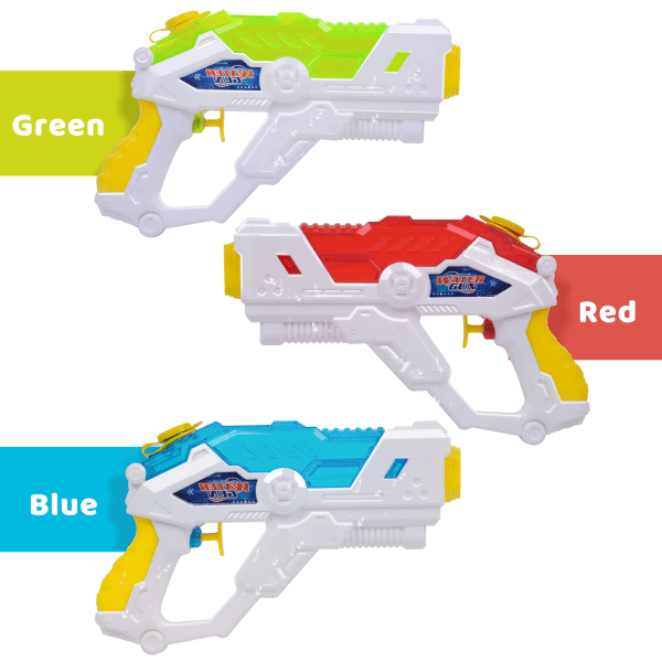 Vannpistoler, 3 stk. Mini Squirt Guns, Små Vannpistoler Lang Avstand, Vannkamp Leker for Utendørs Familiemoro Basseng Strandfest, Sommergaver