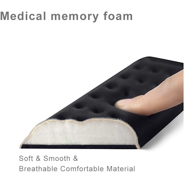 Tangentbords handledsstöd Gaming Memory Foam Handledsstöd Kontor, Dator, Laptop, Mac Skrivande och Smärtlindring och Reparation