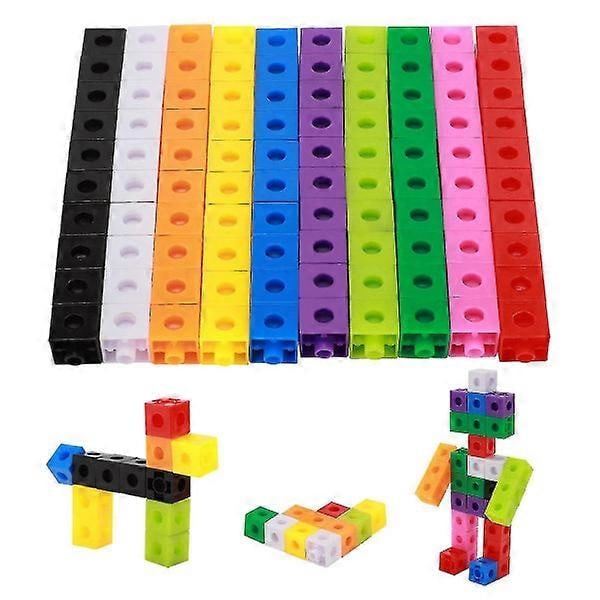 100 st Barnens Byggklossar Snap Cube Leksaker Pedagogiska