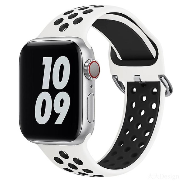 Ai Urrem Til Apple Watch Band 45mm 44mm 40mm Series 7 6 5 4 Se Sports åndbart Armbånd Armbånd Til Iwatch 3 42mm 38mm - Urremme White black For 38mm-40mm-41mm