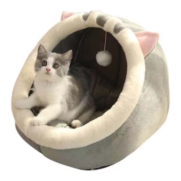 Söt Kattsäng för Innekatter och Hundar, Bekväm Katthåla för Sovplats (S:31*30*28CM)