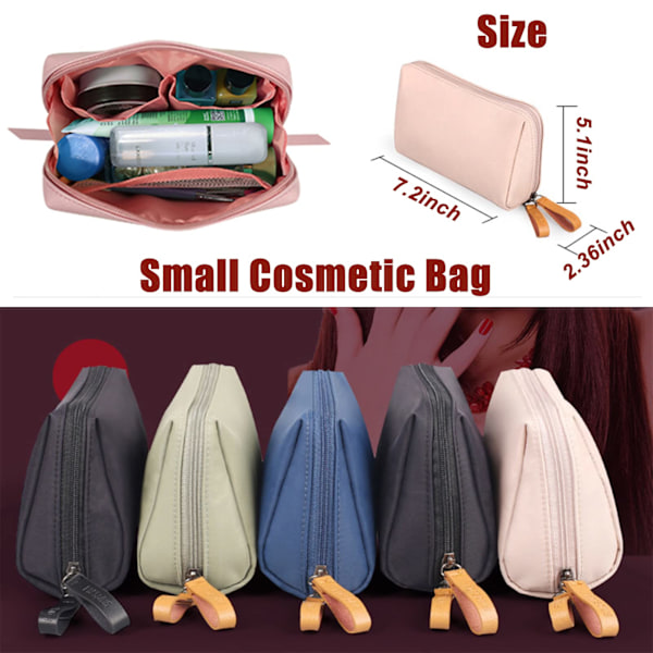 Rejse Makeup Pung, Vandtæt Bærbar Rejse Toiletpung med Lynlås, Lille Makeup Organizer Clutch til Kvinder