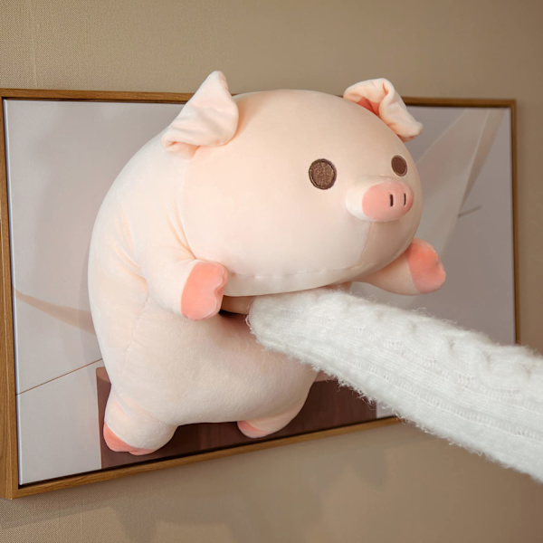 Plushdjur och gosedjur Tjock Grisdocka Kudde Leksaker Kudde Bekväm Krambar Kudde Present Toddler Leksak Bomulls Plush Fet Gris (40cm)