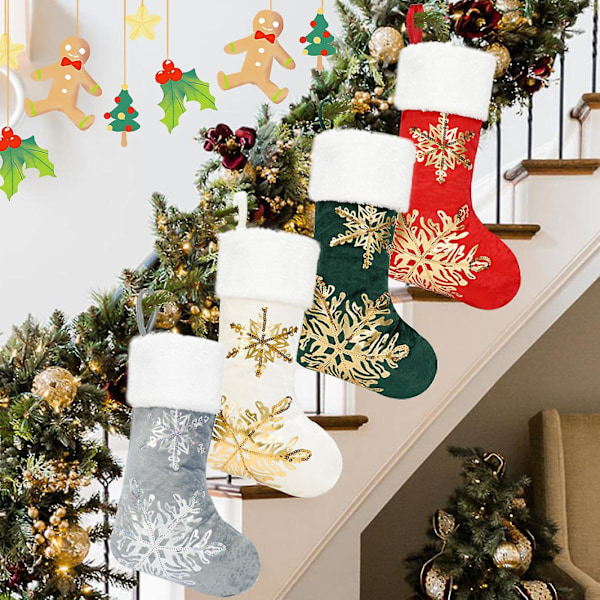 Juldekorationer Juldekorationssockor Julstrumpor Presentpåsar Julfolie Strumpor Julgodisstrumpor