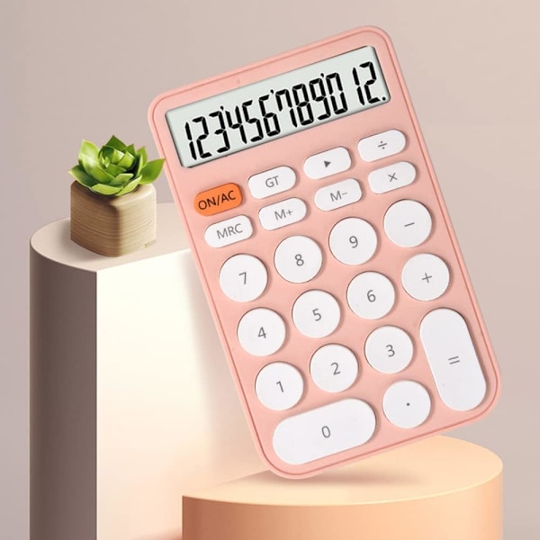 Orange Lommeregner Kontorregner Elektronisk Regner Mini Bærbar Udendørs Regner Pink
