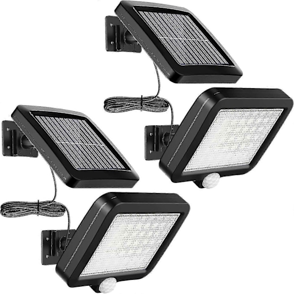 2 kpl LED-aurinkovalaisimia ulkokäyttöön liiketunnistimella, IP65-vedenpitävä, 120° valokulma, aurinkoseinävalaisin puutarhaan