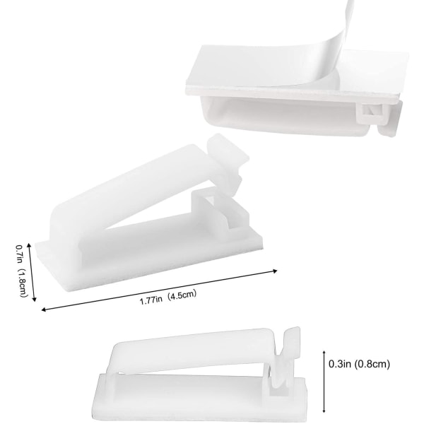 50 kpl itseliimautuvia kaapelihallintaklipsuja, kaapelijärjestäjiä, johdinleikkeitä, johdinsäilytystä TV:lle, tietokoneelle, kannettavalle tietokoneelle, kotiin, toimistoon, valkoinen