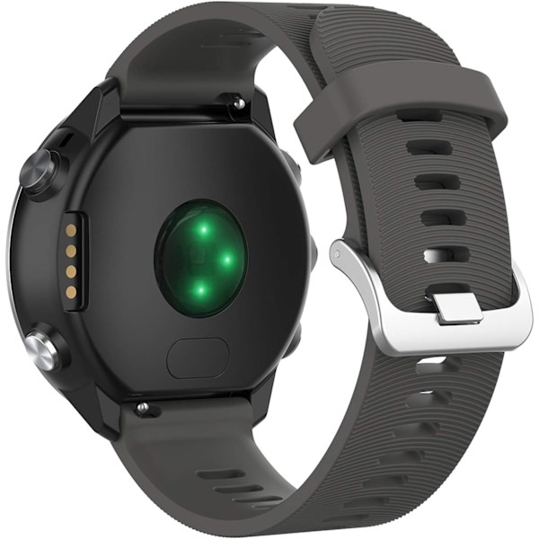 20mm Silikon Erstatningsklokkereim Armbåndstilbehør for Garmin Forerunner 245 Music, Vivoactive 3 for menn og kvinner (Grå)