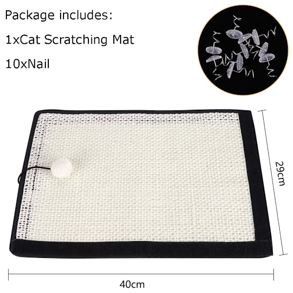 Kattenskrapematte Sofa Møbelbeskytter Kattenskrapebrett Naturlig Sisal Katteklopleie Leke Skrapematte Teppe Kattesliping Klo Beskytt Møbler