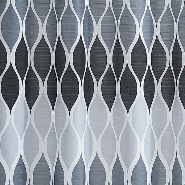 Tekstuurikuvioinen suihkuverhosetti, 1 suihkuverho ja 12 metallilenkkiä, ruostumaton, 100% polyesteri, konepesu, mitat 70” x 72”, harmaa Grey