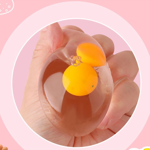 3 st ägg-squishies leksaker Mjuka klämma klibbiga händer Squishy Stressreducerande klämma äggvita, avslappningsbollar för vuxna med ångest
