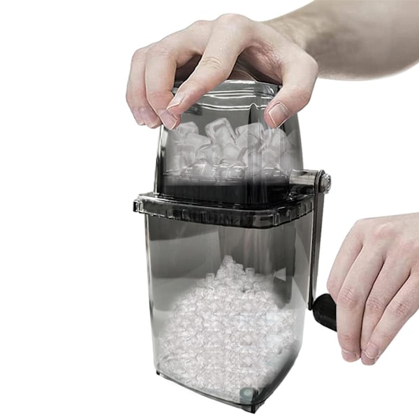Isbittknusere Manuell Rotasjons Isbittknusere Cocktailer Slushmaskin Isbiter Knust Smoothies Isbittknusere Maskin Hjem 1.2L Is Grinder, grå Grey