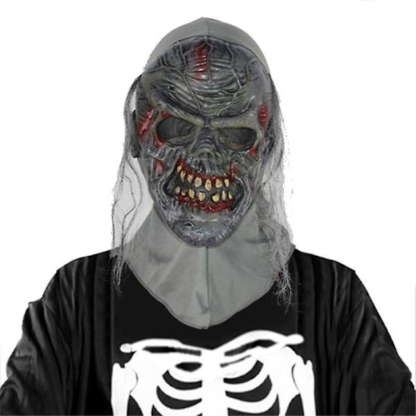Halloween Krybende Zombie Maske, Gysermaske, Latex Horror Kostume Cosplay Rekvisitter Til Voksne Med Gaze, Halloween Party Rekvisitter