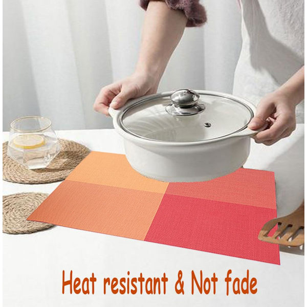 Gallerbordstabletter Set om 4, PVC-tabletter Resistenta Tvättade, 45 x 30cm Halksäkra Värme för Kök Matrum Restaurang