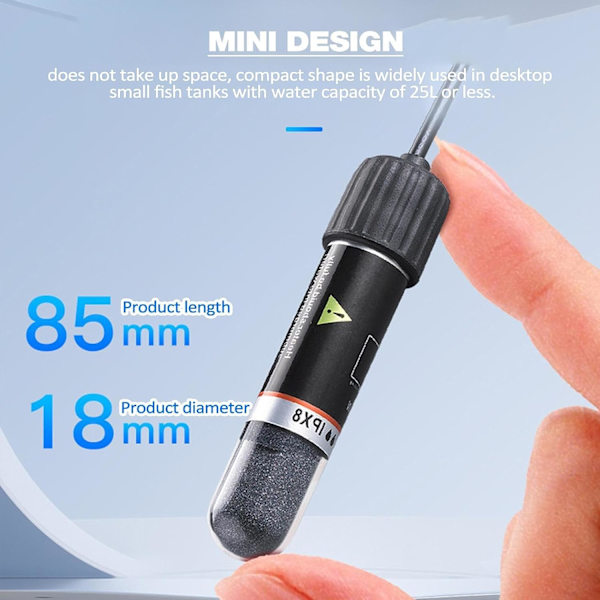 Mini akvarievarmer | Termostat 10W USB oppladbar stang for oppvarming | Plassbesparende oppvarmingsverktøy for akvarium og små akvarier