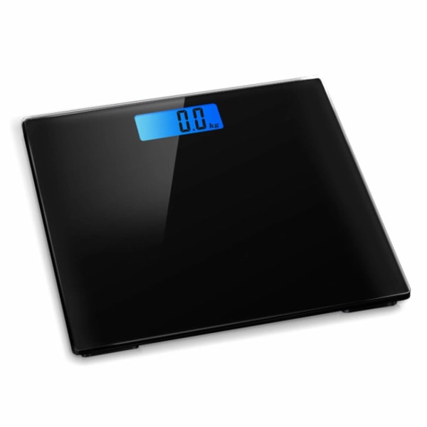 Elektronisk personlig vægt, maksimal kapacitet på 180 kg, sort baggrundsbelyst digitalt display