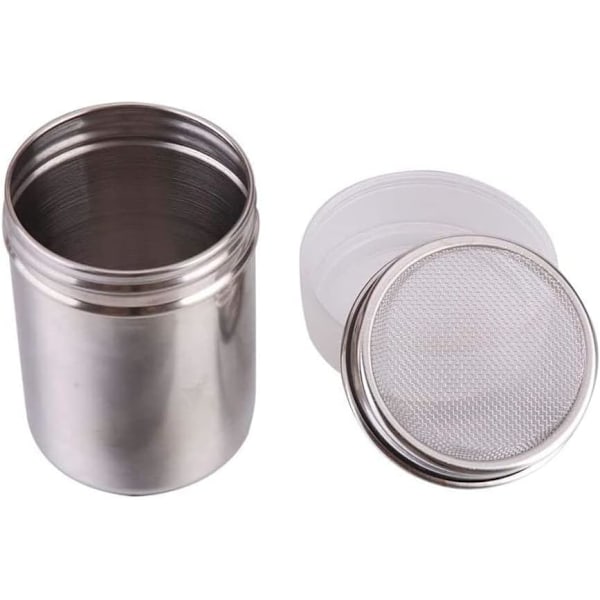 2-pack Mjöl Socker Salt Ströare, 200 ml Rostfritt Stål Chokladströare Florsocker Salt Kakao Kaffe Ströare Siktar för Kök Hantverk