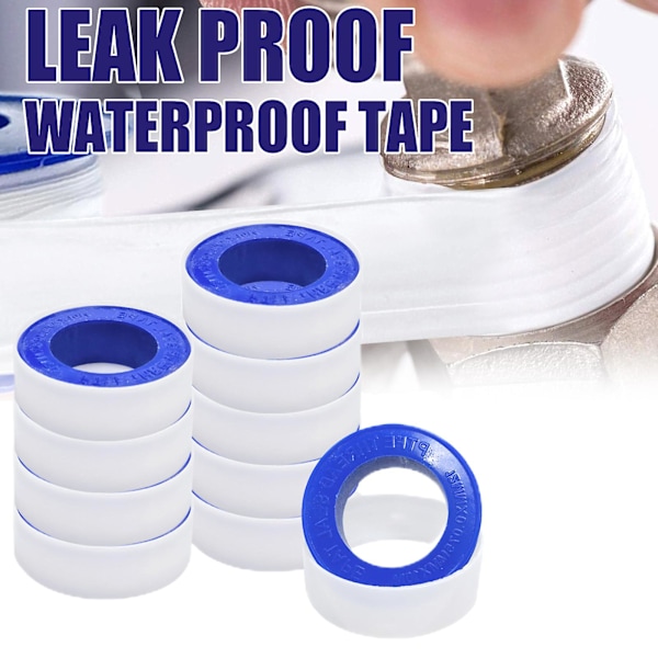 10-pak PTFE Rørforseglings Tape, Gevindtape