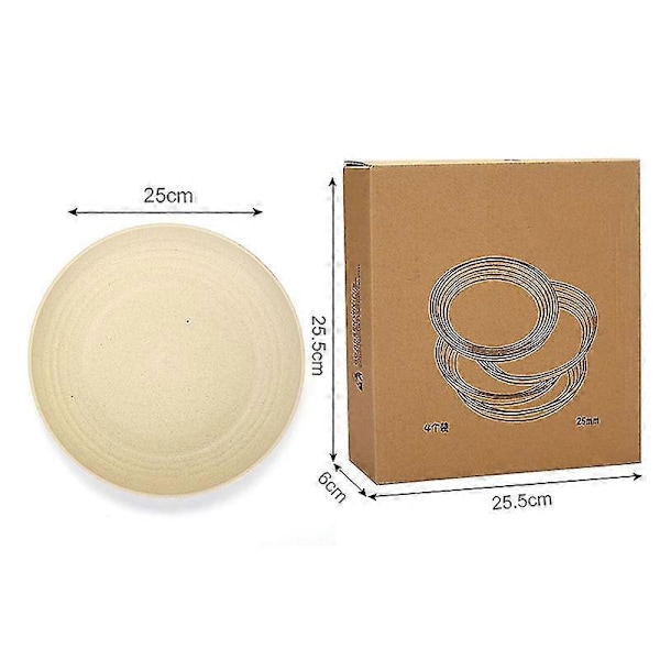 4 kpl Särkymättömiä Lautasia, Lapsille Aikuisille 25cm
