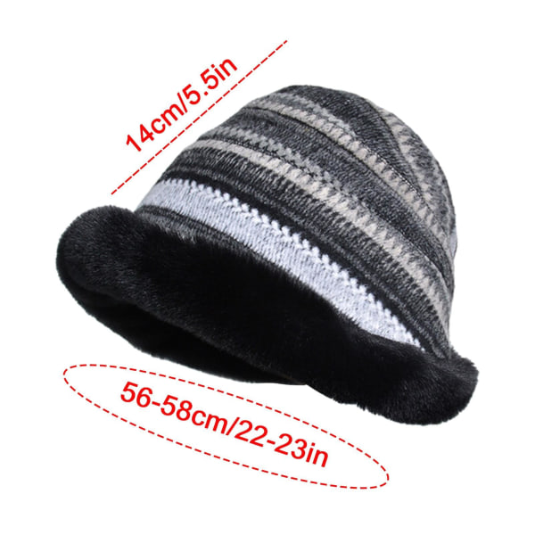 Fluffig Hinkhatt Tjock Mjuk Mode Fiskehatt Mode Hinkhatt Varm Vinter Fiskehatt Mössa Utomhus Vinterhatt för Flickor Kvinnor (C) C