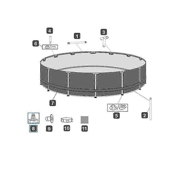 Bestway P6H1419 slangadapter (grå 32 mm) - Anslutningsadapter för pooler