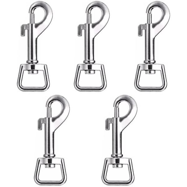 5-pakning hummerlås metall svingbar bolt Snap Svingbar Snap Krok Kraftig Svingbar Trigger Krok Klips Hundebånd Klips For Hundebånd Camping Fotturer Nøkkelring