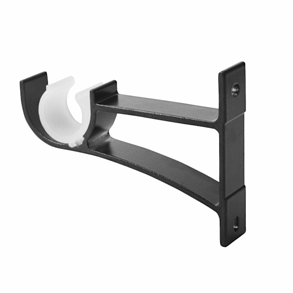 4-pakks Heavy Duty Gardinstangbrakett Enkelt Gardinstang Holder for 0,8 til 1 tommers Gardinstang Robuste Gardinstangkroker Svart