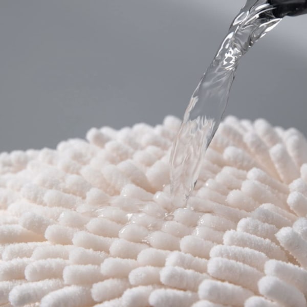 Mikrofiber Håndklær, 2 Grå, Hvite Chenille Mikrofiber Håndklær kan brukes på kjøkken og bad, svært absorberende og tørker hendene umiddelbart