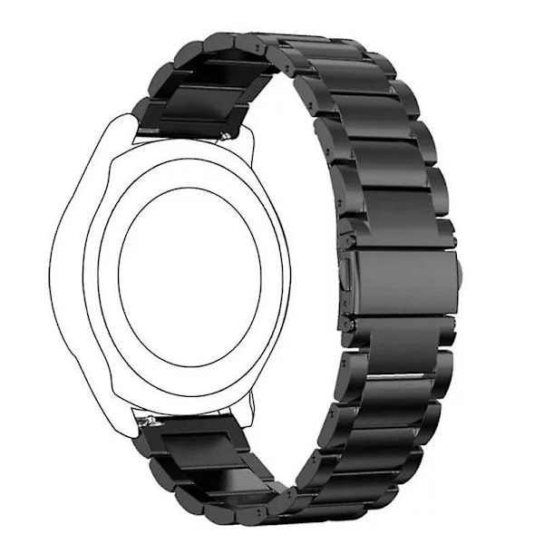 Stål klockarmband för Huawei Watch GT2 Pro & Amazfit GTR 2 - Svart