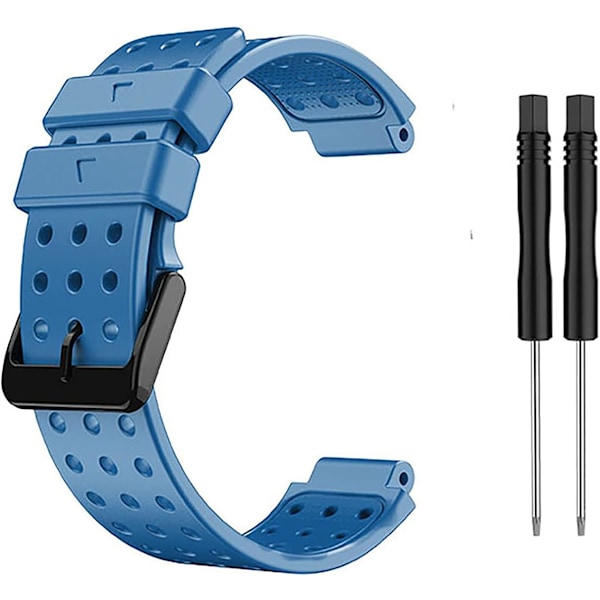 Blå rem for Garmin Approach S20/ S5/ S6, myk silikon erstatningsrem, kompatibel med Garmin Forerunner 220/230/ 235/620/ 630/ 735XT/ 235lite