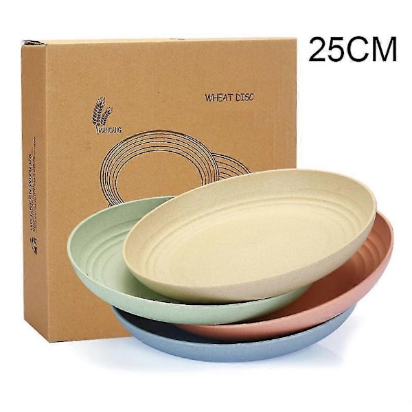 4 stk. Ubrytelige tallerkener og fat, for barn, barn og voksne 25 cm